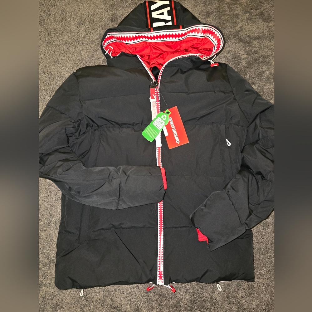 SPRAYGROUND PATCH GRAFFITI PUFFER JACKET, brand new, tags on
